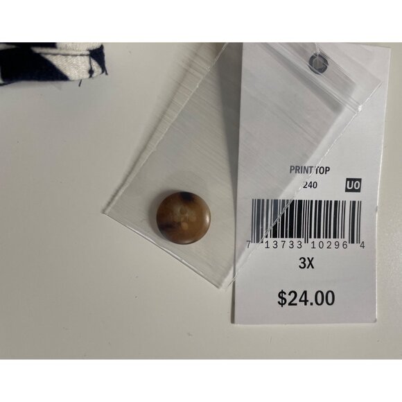 Ophelia Roe Womens 3X Navy & White Floral Print Sleeveless Button Back Top - Picture 7 of 10